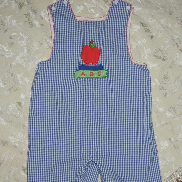 CLAIRE & CHARLIE (SZ 3 ) Appliqued  Apple ABC  Books  JON JON - Picture 1 of 4